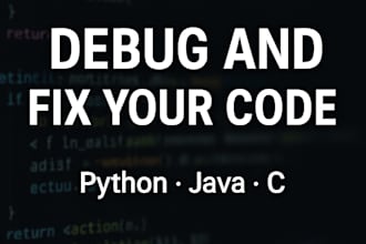debug and fix your java, python, or c code