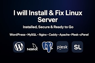 install and fix linux server, wordpress, mysql, nginx, apache, cpanel
