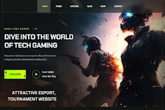design tournament website, esport website, gaming website, fantasy sport website