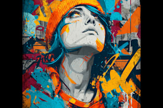 do illustration street art graffiti, abstract with my style
