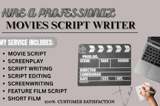 write edit movie script short film script treatment, screenplay proofreading