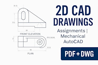 create professional 2d cad drawings for student assignments