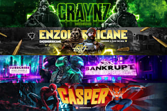 design a professional youtube banner and icon, channel art