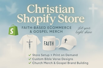 build christian shopify store faith based ecommerce gospel merch jesus tshirt