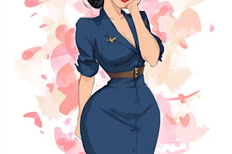 draw a pin up girl and pin up girl character art