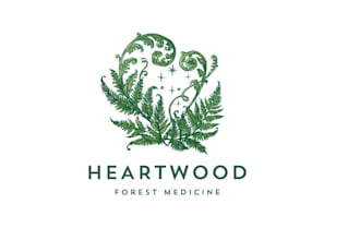 design hand drawn tree nature theme wellness logo