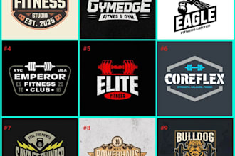 design sports, gym, fitness, health and clothing brand logo