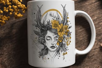 do typography custom coffee mug design