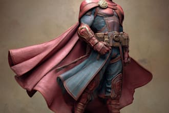 drawing custom superhero character in action