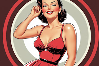 create a pin up girl and pin up girl illustration