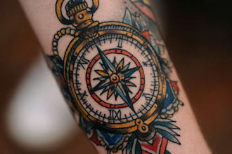 draw american traditional tattoo for your brand