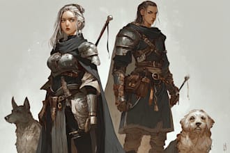 make a dnd art and d and d character for you