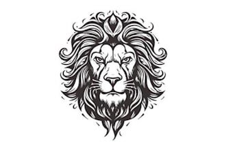 design outstanding abstract lion face mascot logo with express delivery