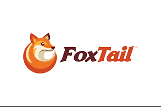 create beautiful simple fox tail swirl mascot logo  in my style
