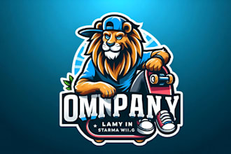 design outstanding  lion skater mascot logo  with express delivery