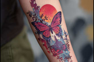 unique custom geometric tattoo design for you