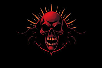 create dark scary classic vintage horror logo design