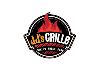 design premium consulting grille food truck logo