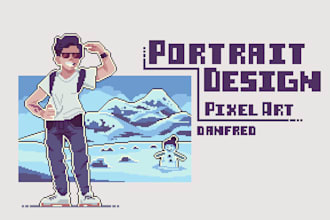 create a full body pixel art portrait with custom elements