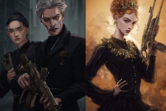 illustrate your character for novel, ebook, game scene