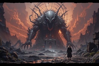do sci fi horror and fantasy scene concept art illustrations