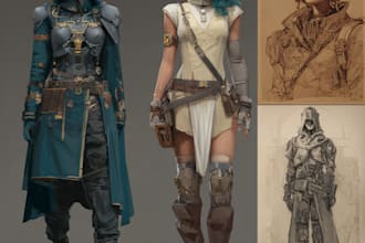 draw fantasy scifi custom characters and concept