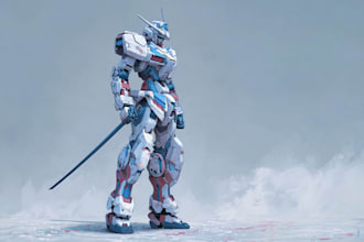 do mecha robot gundam illustrations