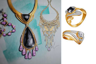 draw a jewelry design, illustration or a sketch of jewelry