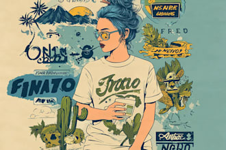 make vintage retro tshirt design for you