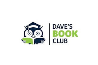 design mascot unique book club logo