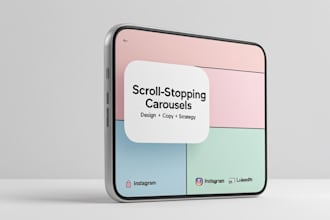 create 5 custom carousels with powerful copy design and ctas