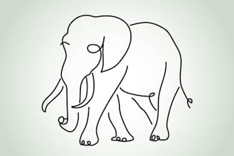 design outstanding minimal elephant line logo with unlimited revision
