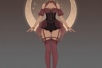 draw custom anime style roleplay character