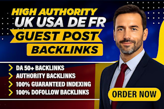 provide guest post with dofollow high quality UK, USA, de, fr, backlinks