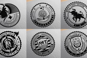 do stamp seal vintage retro badge logo design
