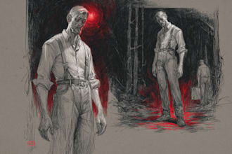 draw fantasy or dark creepy horror art illustration