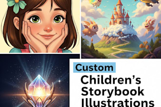 create a printable children storybook and illustrations
