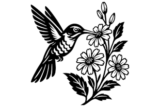 design eye catchy minimal hummingbird, flower logo with unlimited revisions