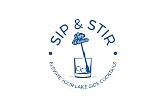 design design elegant cocktail accessory business logo