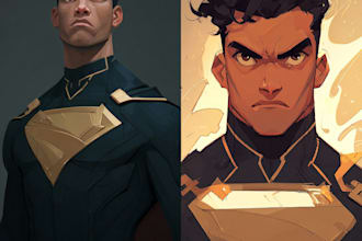 design your realistic superhero cartoonportrait