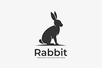 create amazing monoline rabbit logo in 12 hours