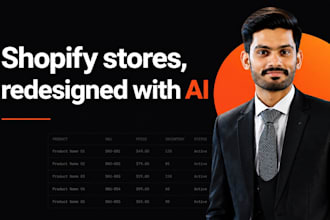 design or redesign shopify store with ai product uploads