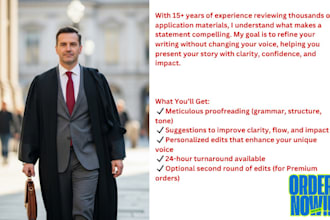 edit and polish your law school personal statement or application essay