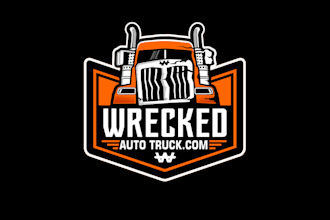 design manly wrecked truck business logo