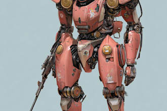 do a mecha robot illustrations
