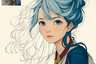 draw an anime character illustration for commercial use