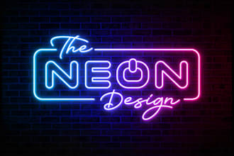 design stunning neon logo with glowing light effects