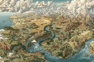 fantasy map illustration, dnd map