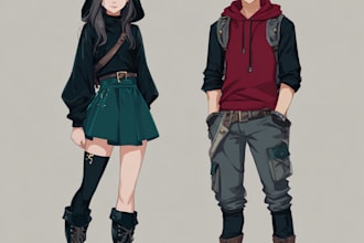 do a illustration anime and roleplaying character