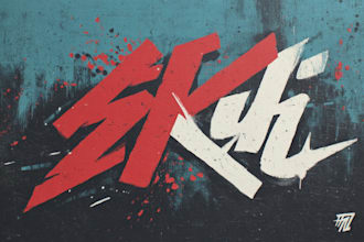 create a graffiti handstyle for name tag or your logo brand